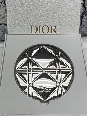 Dior Silver Quilted-Pattern Compact Money Clip
